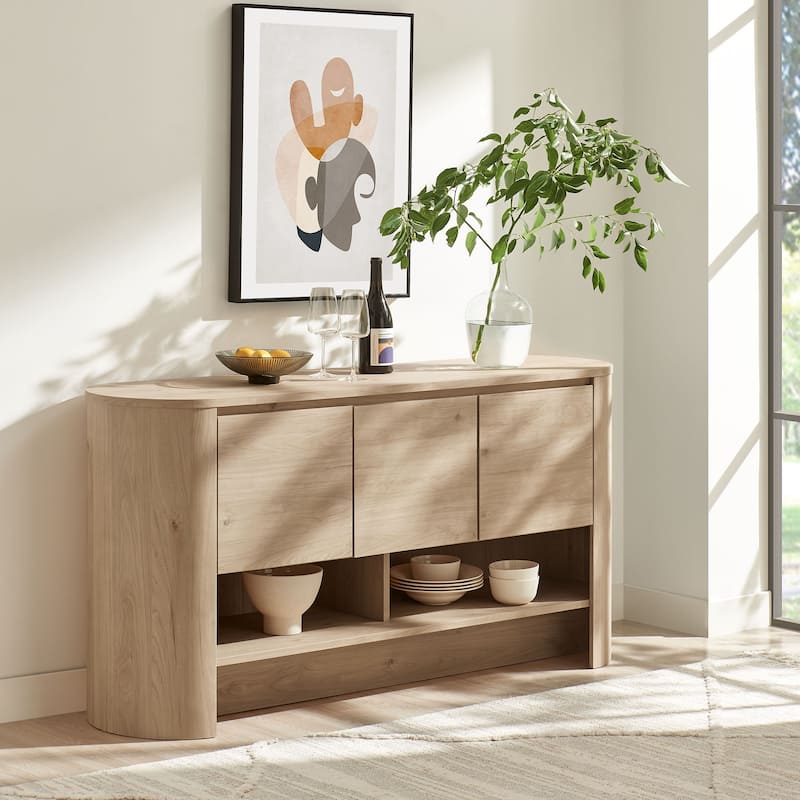 Duval 62 Inch Oval Sideboard - Light Oak