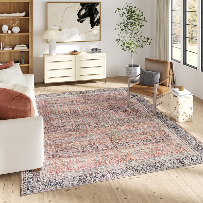 Thomasville Emporia Industrial Old World Chenille Machine Washable Non-Slip Flat Pile Area Rug Collection
