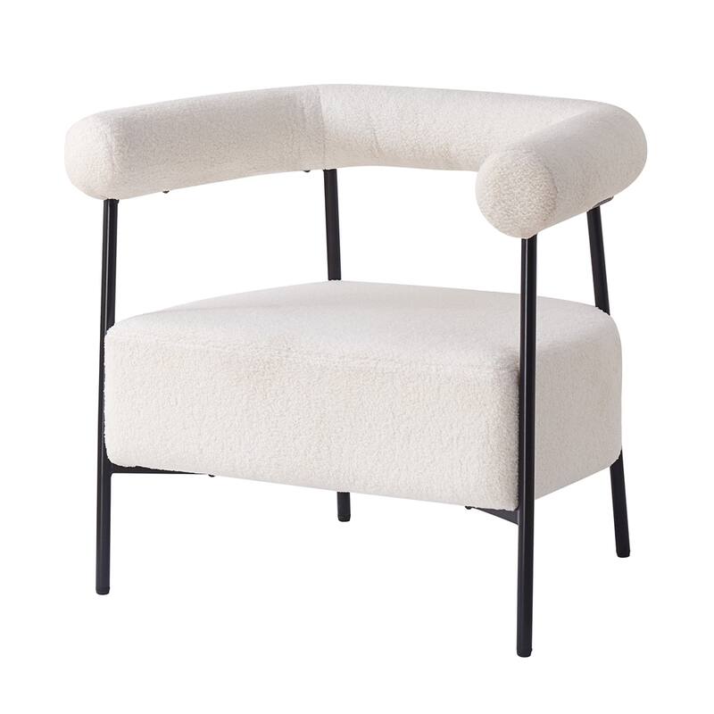 Modern Boucle Fabric Upholstered Accent Chair