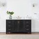 preview thumbnail 19 of 177, Altair Hadiya Bathroom Vanity with Composite Stone Countertop without Mirror 60S inch. - Black Oak + Brushed Gold Hardware