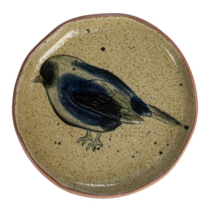 Stoneware Plate Set with Insect and Bird Designs