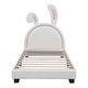 preview thumbnail 4 of 52, Merax Upholstered Leather Platform Bed with Rabbit Ornament