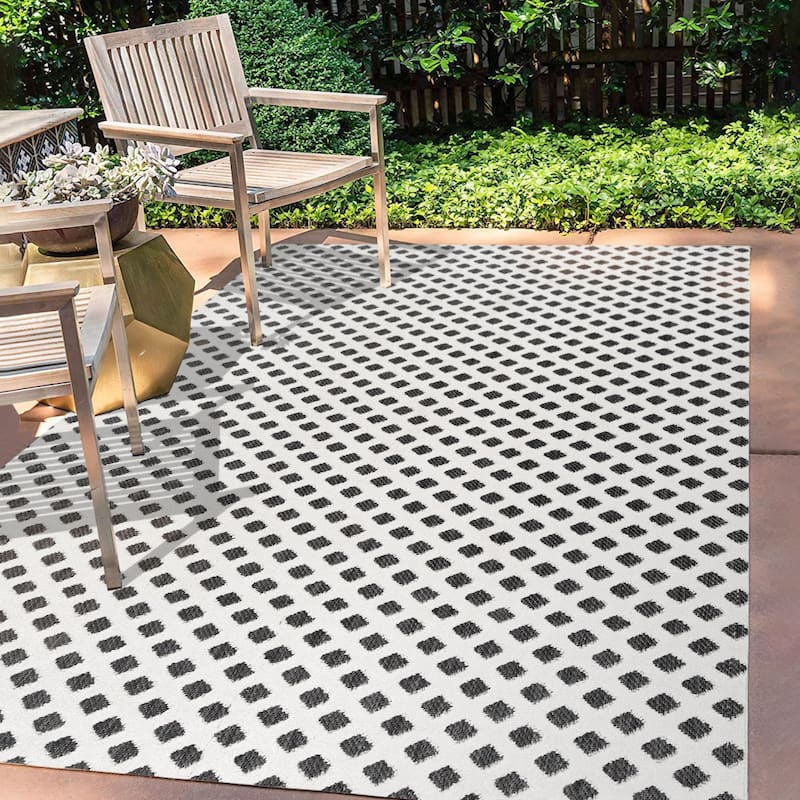JONATHAN Y Citta High-Low Pile Mini-Diamond Trellis Indoor/Outdoor Area Rug