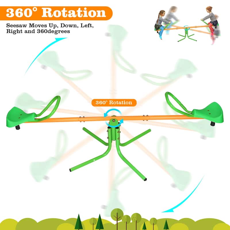 360 ° Indoor/Outdoor Kids Swivel Seesaw and Spin Teeter Totter