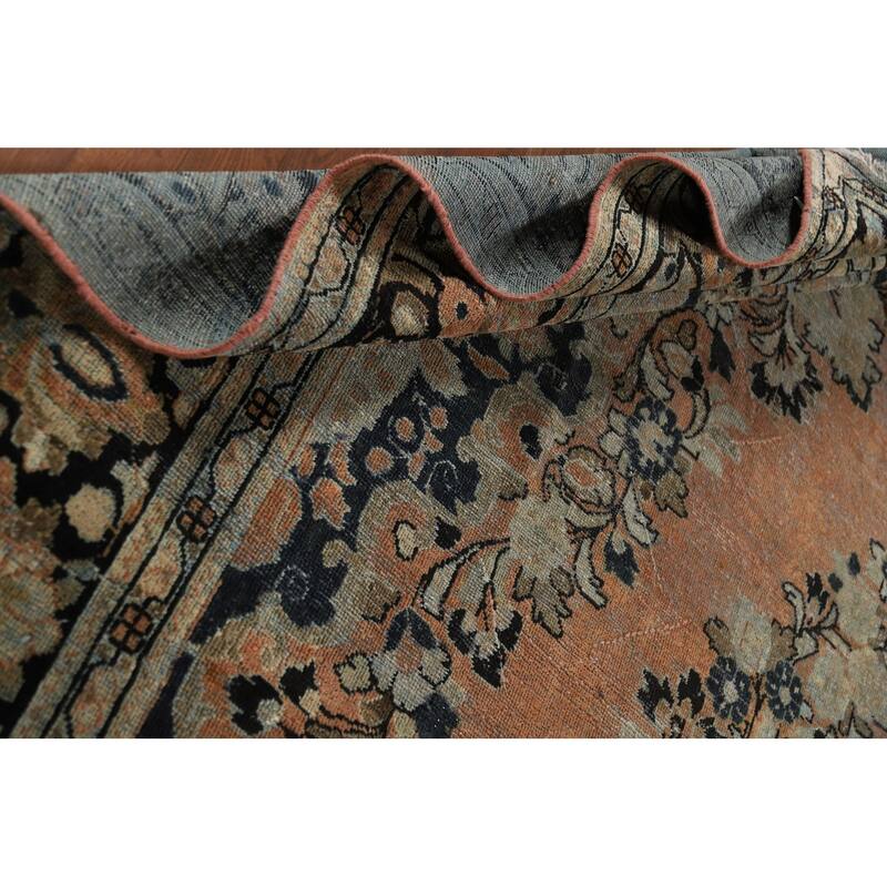 Floral Mahal Antique Persian Area Rug Hand-Knotted Wool Carpet - 9'1" x 12'2"