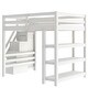 preview thumbnail 21 of 22, Twin/Full Size Loft Bed with White LED Light, Bed Frame with Shelves, Storage Staircase and Small Wardrobe