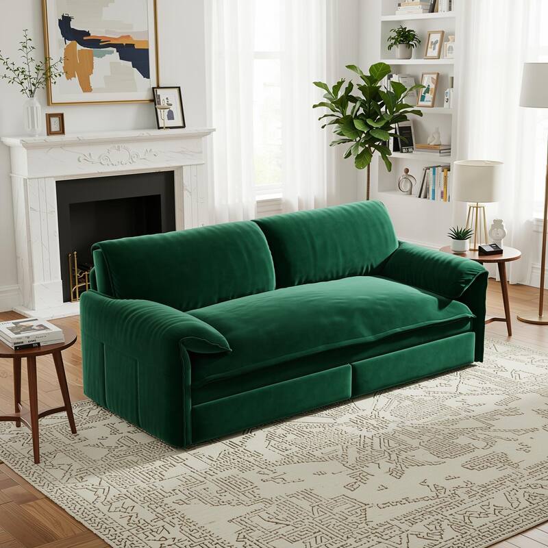 Homy Casa 3-in-1 Convertible Sofa Bed Queen Size Futon with Storage, Living Room, Bedroom, Christmas Gift