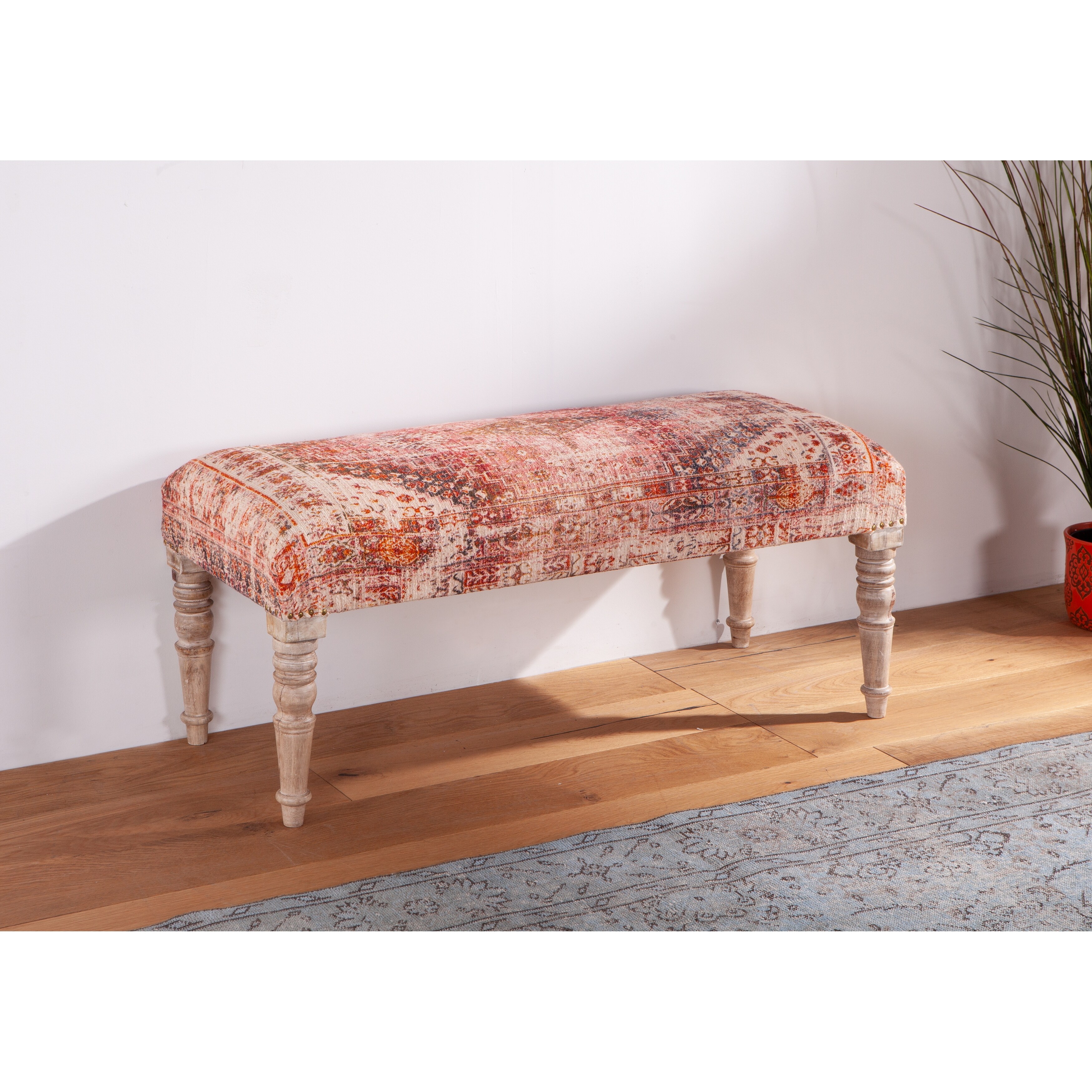 Algiers 42 Inch Tihiri Red Print Upholstered Bench Bed Bath Beyond 32541789