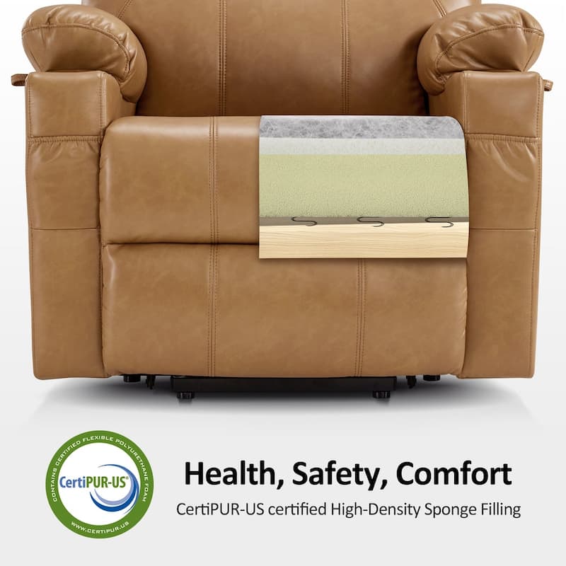 MCombo Electric Power Lift Recliner Chair Sofa with Massage and Heat, 3 Positions, USB Ports, Faux Leather