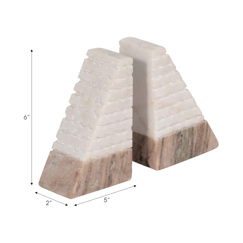 Sagebrook Home Stone Marble Bookends Stone Marble
