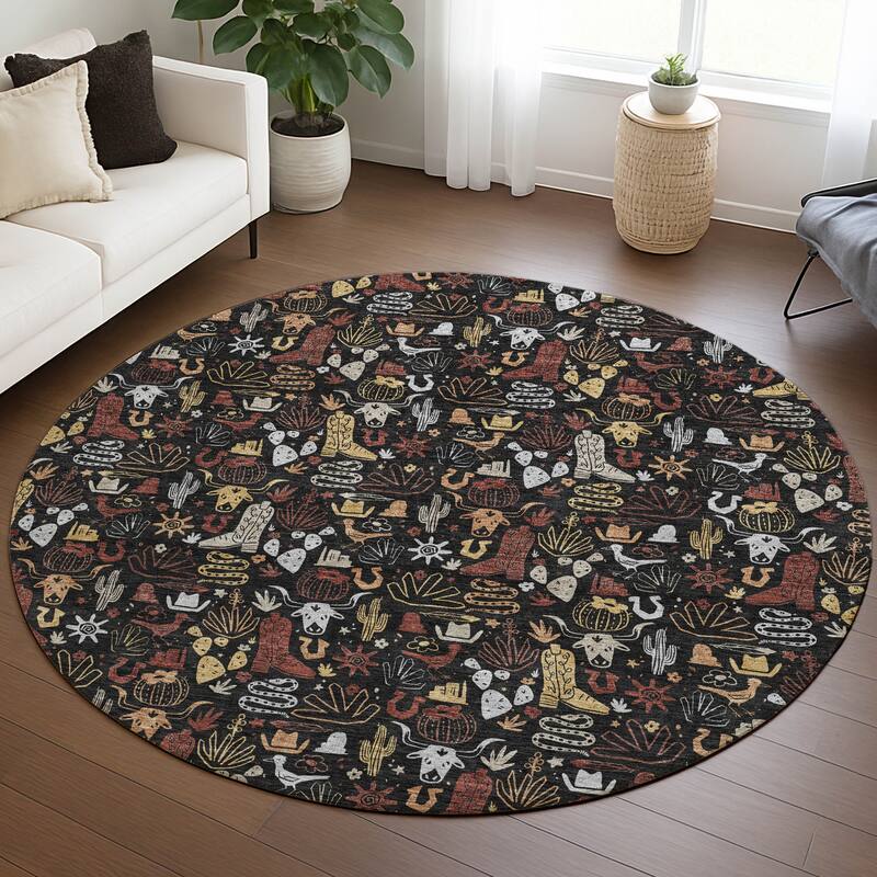 Machine Washable Indoor/ Outdoor Cowboy Dallas Chantille Rug