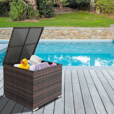 Patio 60 Gallon Wicker Rattan Storage Box