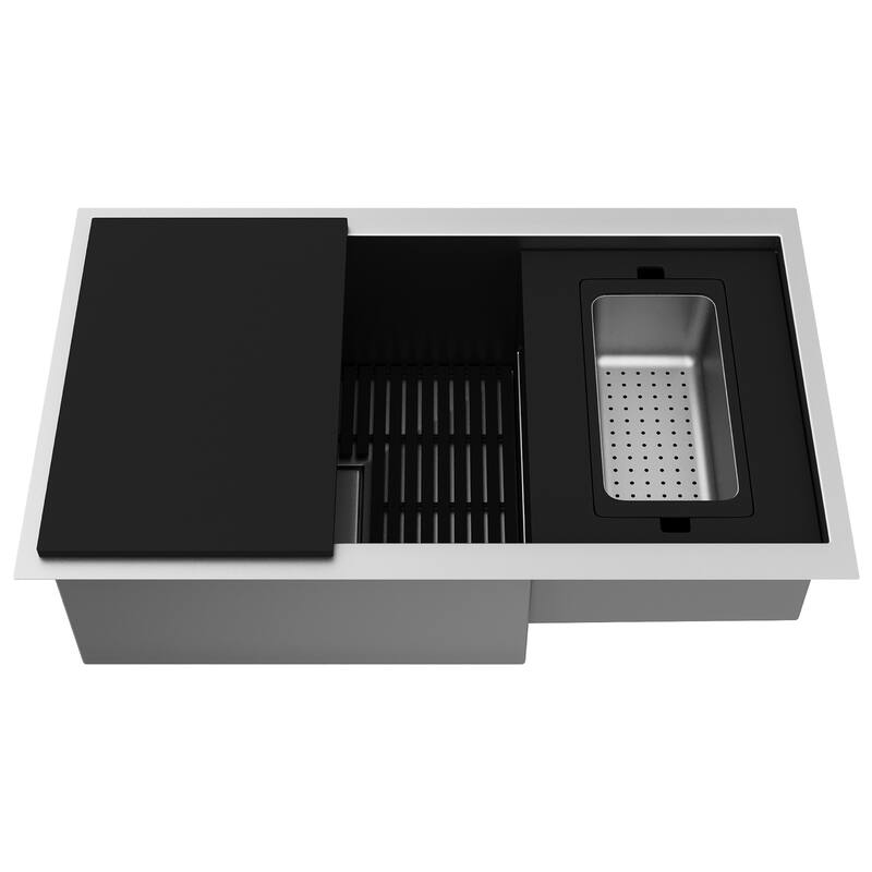 VIGO Hampton Stainless Steel Undermount Workstation Kitchen Sink