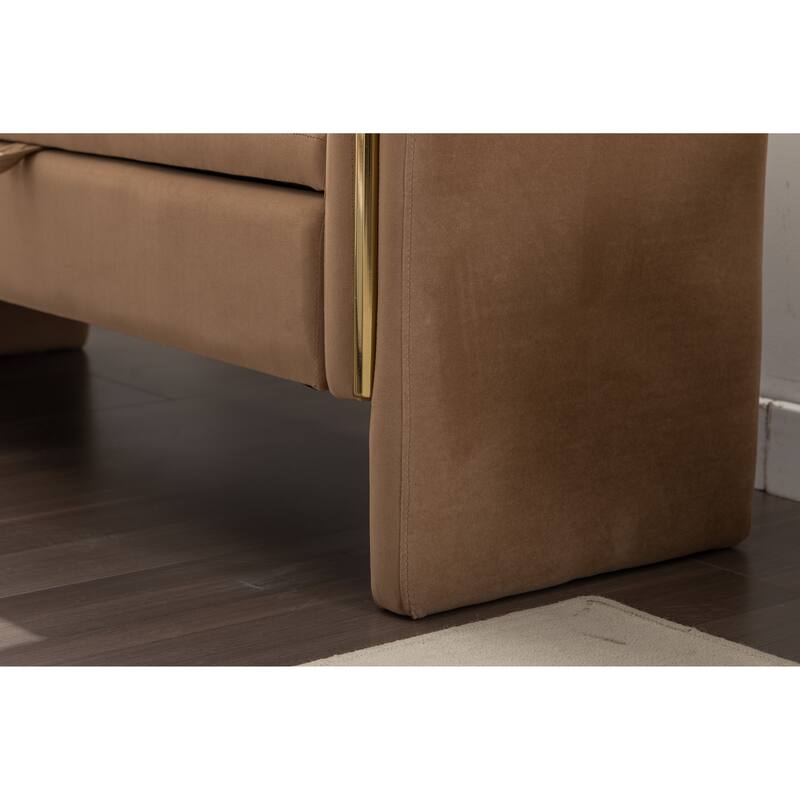 53" Modern Storage Bench with 300lb Seating, Velvet Upholstered Bed Bench with Wood Legs Safety Hinge