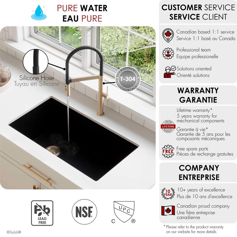STYLISH Stainless Steel Single Handle Pull Out Dual Mode Kitchen Sink Faucet