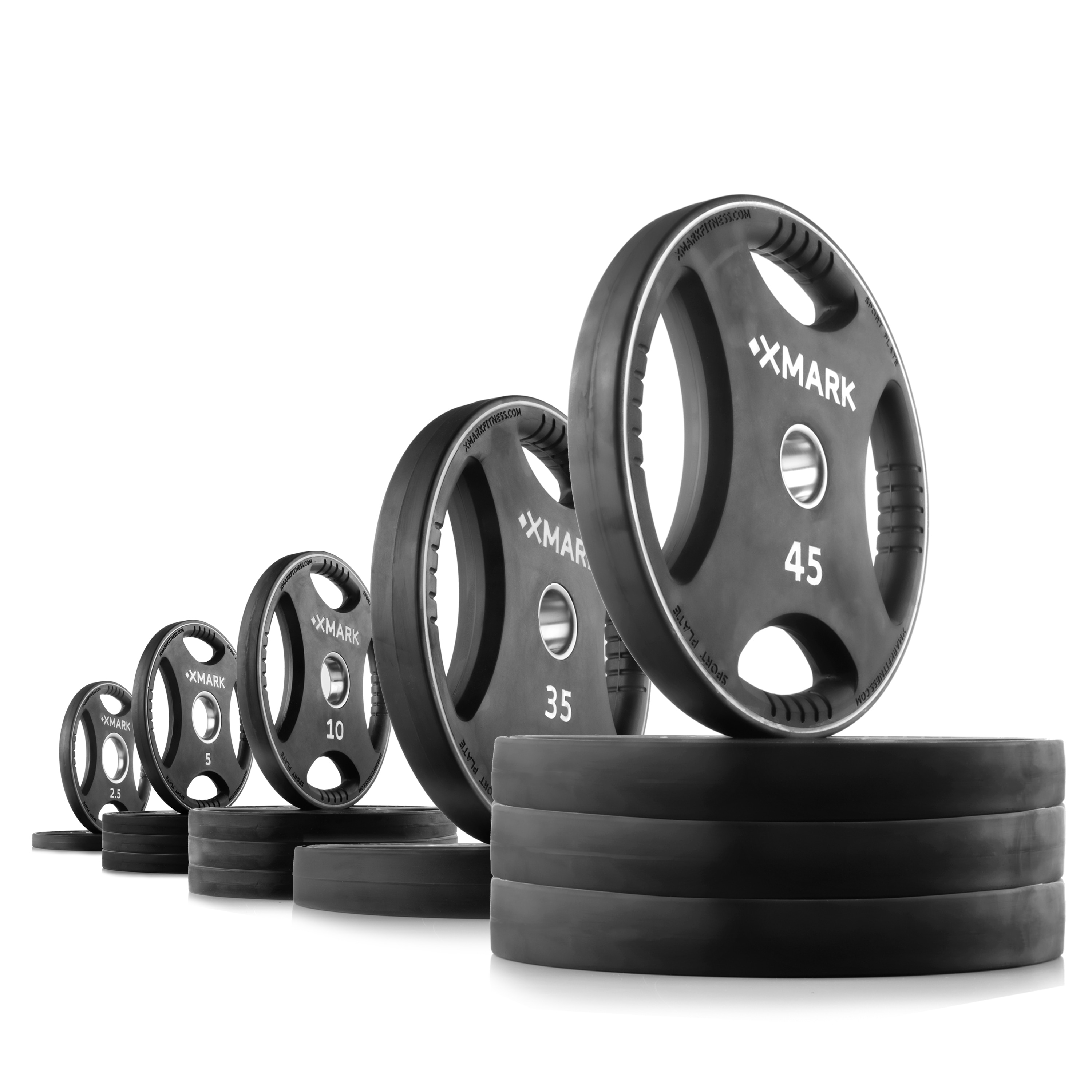 XMark SPORT 315 lb Set of Olympic Weight Plates, SPORT-BAL-315