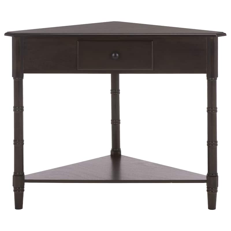SAFAVIEH Calla Grey Corner Table - 33.9" x 17.3" x 28" - 34"W x 17"D x 28"H - Dark Chocolate