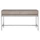 preview thumbnail 1 of 5, Uttermost Kamala 54" Long Oak Veneer Top Stainless Steel Console Table Light Mushroom Gray