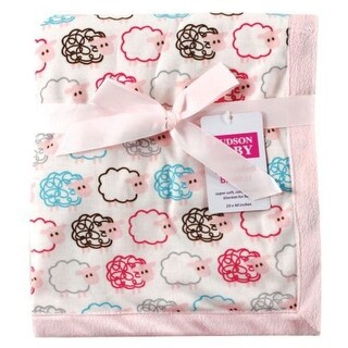 Hudson Baby Infant Girl Plush Blanket, Pink Sheep, One Size - Pink Sheep - One Size