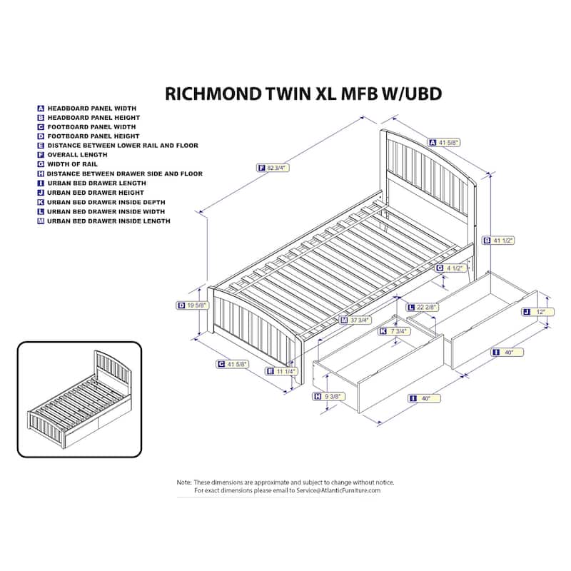 Old World Charm Platform Bed with Footboard & Drawers - Walnut Finish