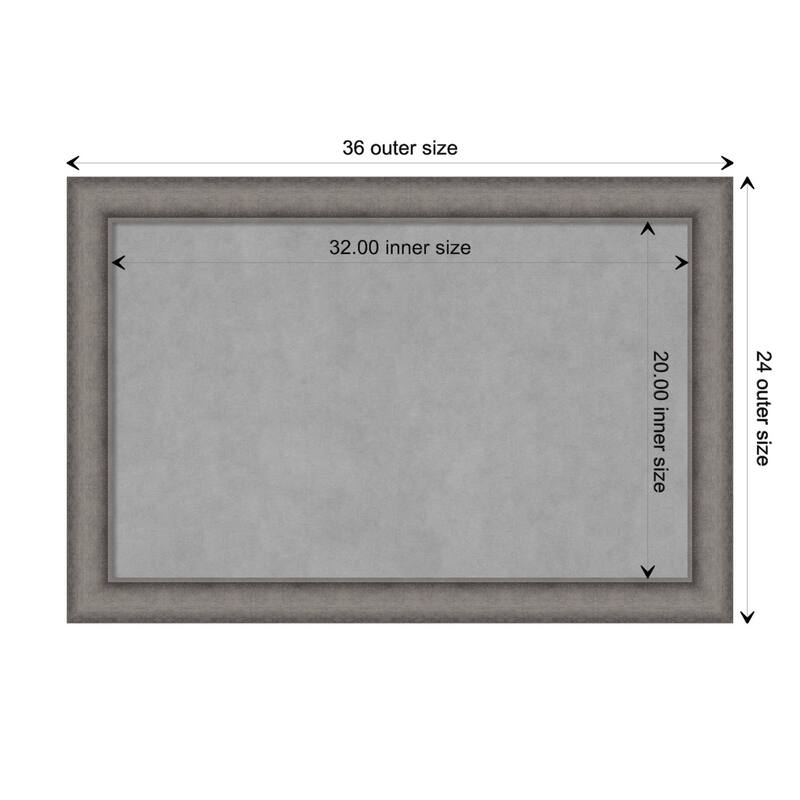 Amanti Art Burnished Concrete Framed Magnetic Board - Board Size 32x20