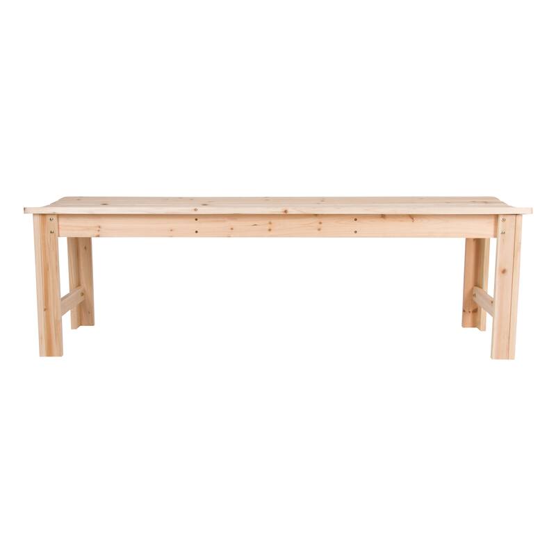 Shine Company 5FT Backless Garden Bench, Cedar Wood, HYDRO-TEX Finish