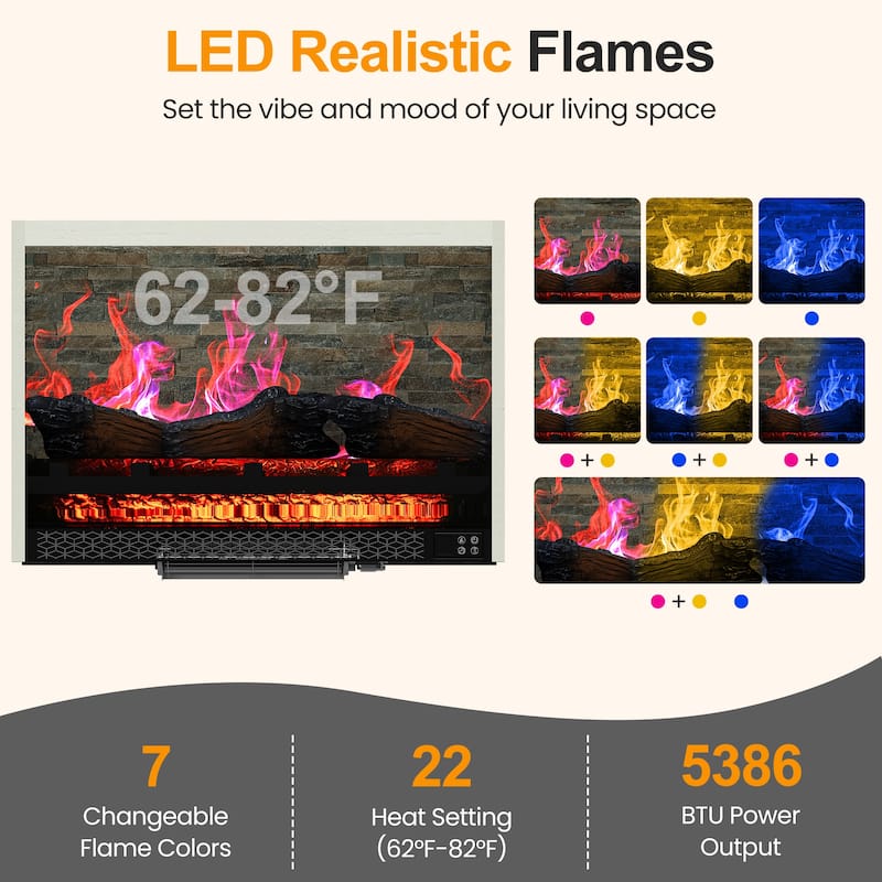 TV Stands with 28'' Fireplace