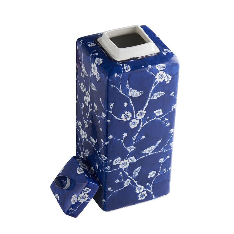 Acroma Handmade Blue and White Ceramic Ginger Jar