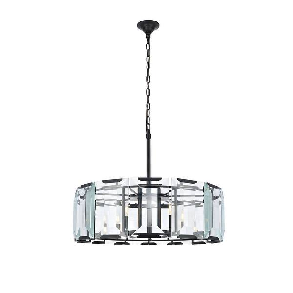 slide 2 of 7, Elegant Lighting Monaco Collection 1211 Pendant Lamp with Flat Black Matte Finish