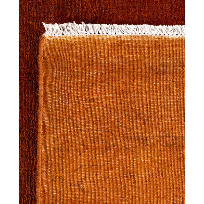 Overdyed One-of-a-Kind Hand-Knotted Area Rug - Orange - 10' 0" x 13' 8"