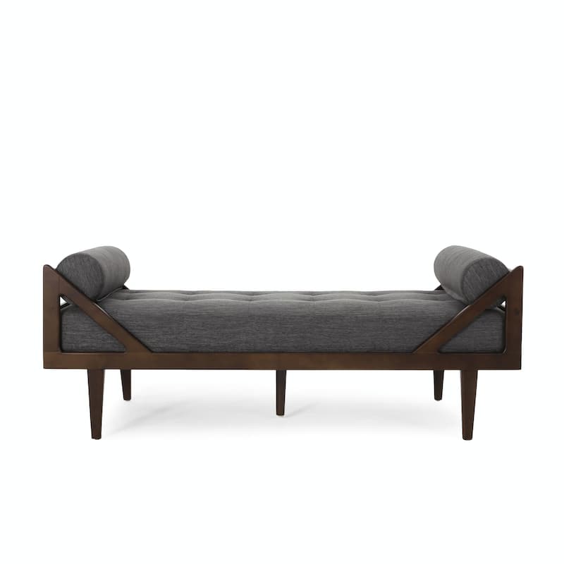 Rustic Upholstered Indoor Chaise Lounge for Living Room, Bedroom, Interior Space