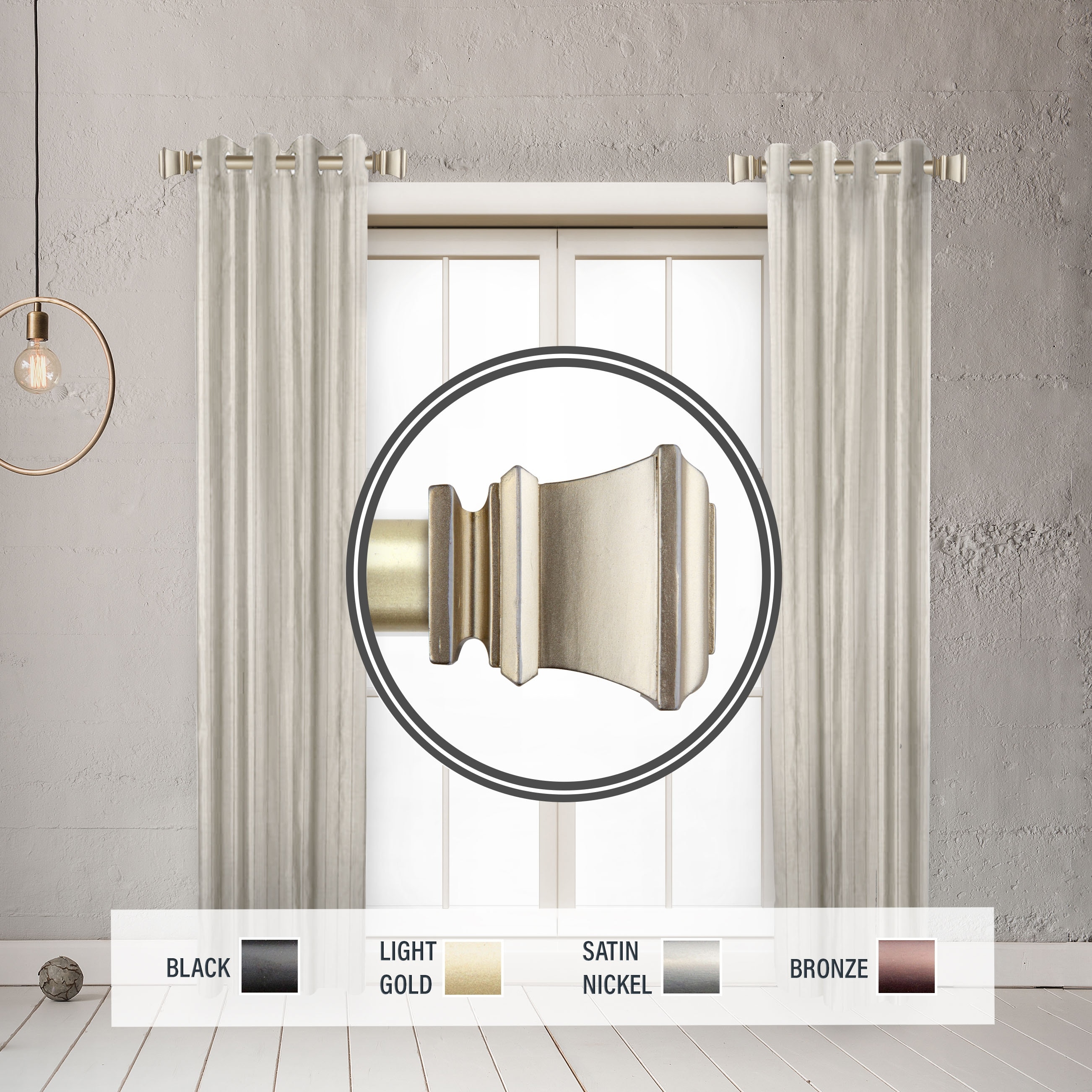 InStyleDesign Savre 1" Side Curtain Rod 12-20 inch long (Set of 2) - 12 to 20 inches