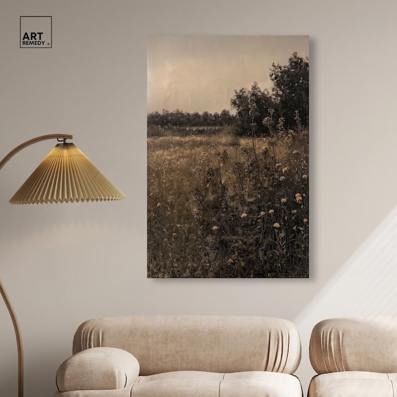 Vintage Meadow Canvas by Art Remedy, Gallery Wrapped