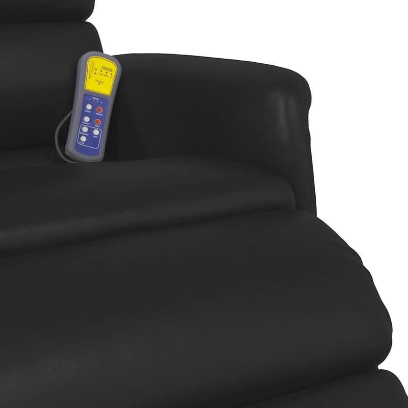 vidaXL Massage Recliner Chair Black Faux Leather, Metal, Plywood Medium