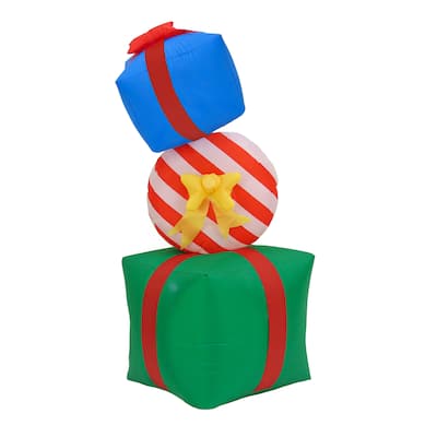 National Tree Company 6 ft. Inflatable Stacked Christmas Gifts - 6 ft