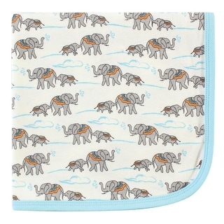 Touched by Nature Baby Organic Cotton Swaddle, Receiving and Multi-purpose Blanket, Elephant, One Size - Elephant - One Size