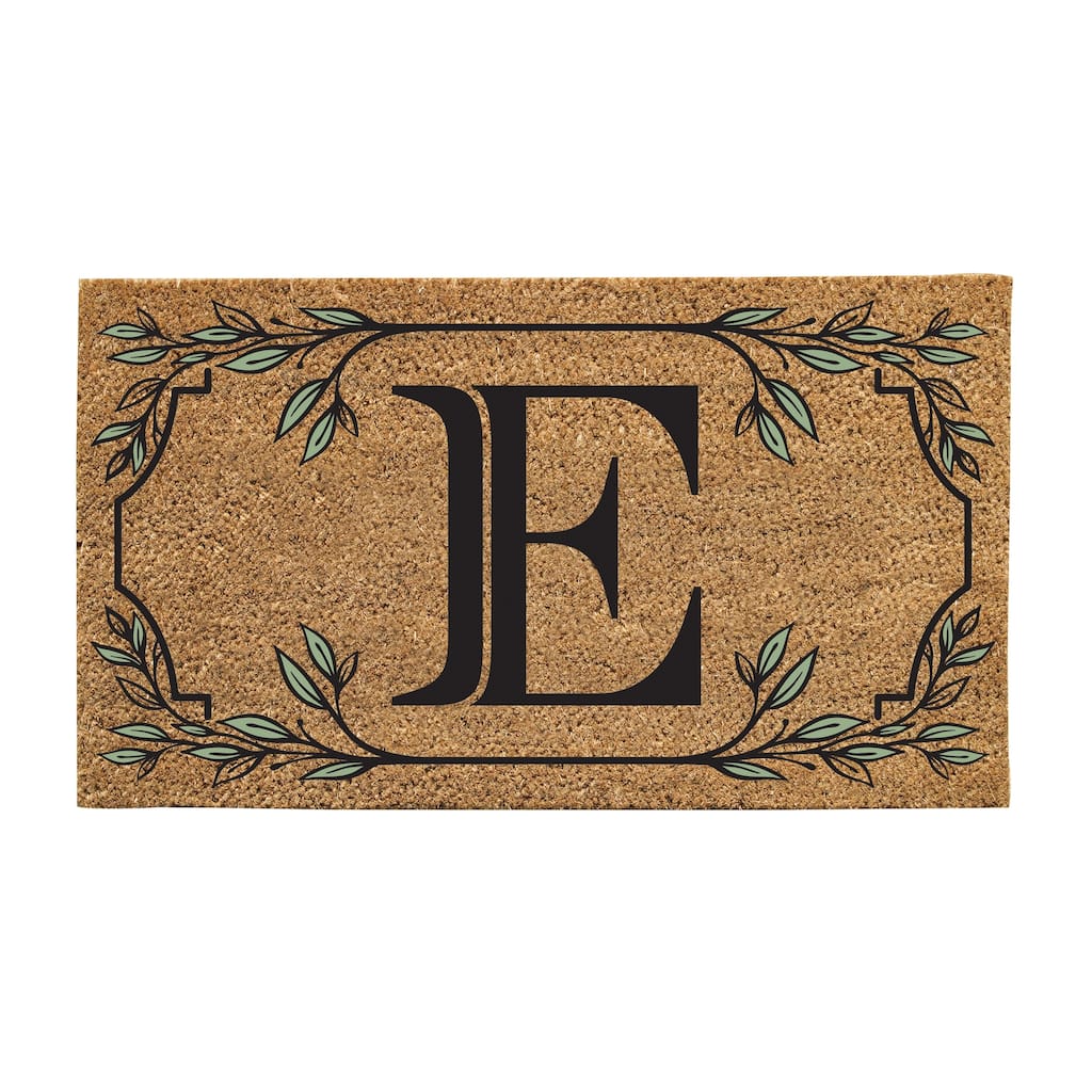 28 in. x 16 in. Monogram Coir Mat, Letter "E"