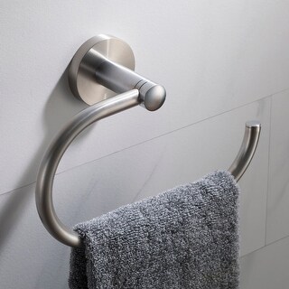 Kraus Elie Bathroom Towel Ring – Solid Brass, Chrome Finish, Modern Design, Concealed Screws, Holds 11 Lbs