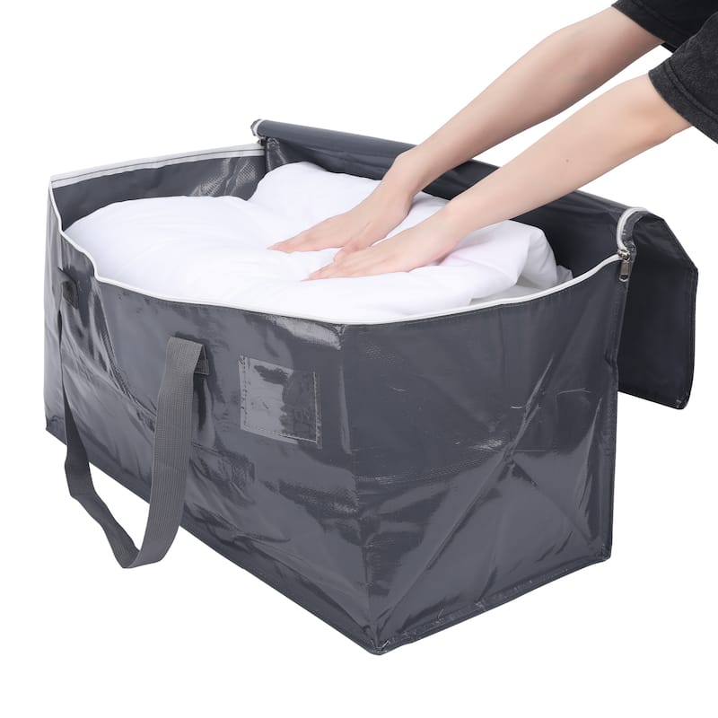 4 Packs Clothes Storage, Storage Bags, Moving Bags for Organizing Clothing, Comforter, Closet Organizers with Handles 27*14*14in