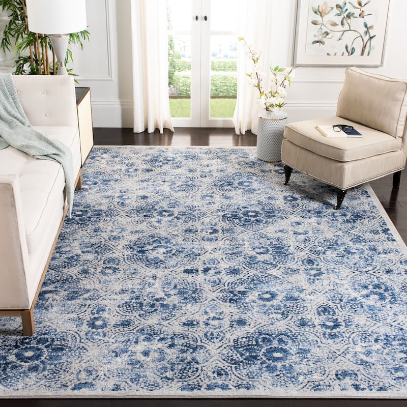 Martha Stewart by SAFAVIEH Faigel Traditional Rug - 5'3" x 7'6" - Cream/Blue