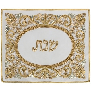 Challah cover Hand Embroidered Gold With Crystals 19x24