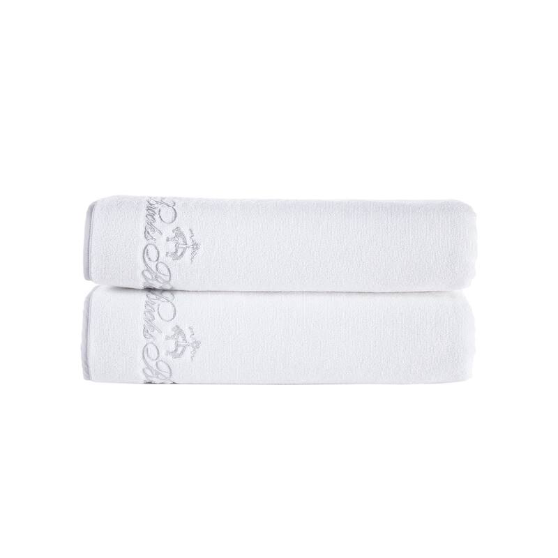 Brooks Brothers Contrast Frame 2 pcs Bath Sheets - White