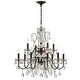 preview thumbnail 2 of 3, Butler 12 Light Clear Crystal English Bronze Chandelier - 29'' W x 29'' H