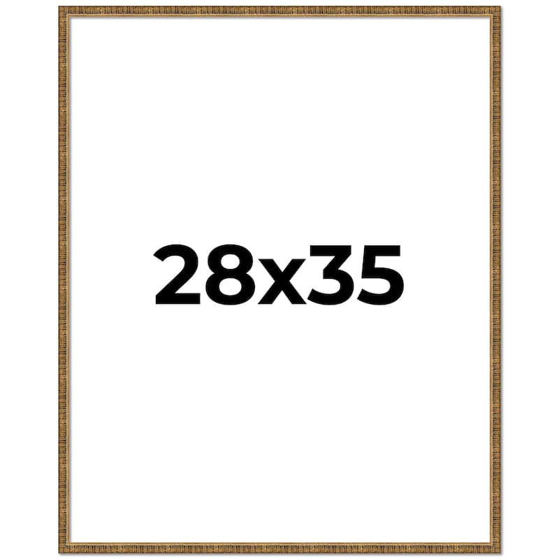 28x35 Frame Black Real Wood Picture Frame Kingsley Gold Distressed Photo Frame with UV Acrylic Foam Board Backing &