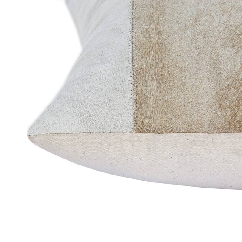 20" Beige and Ivory Throw Pillow