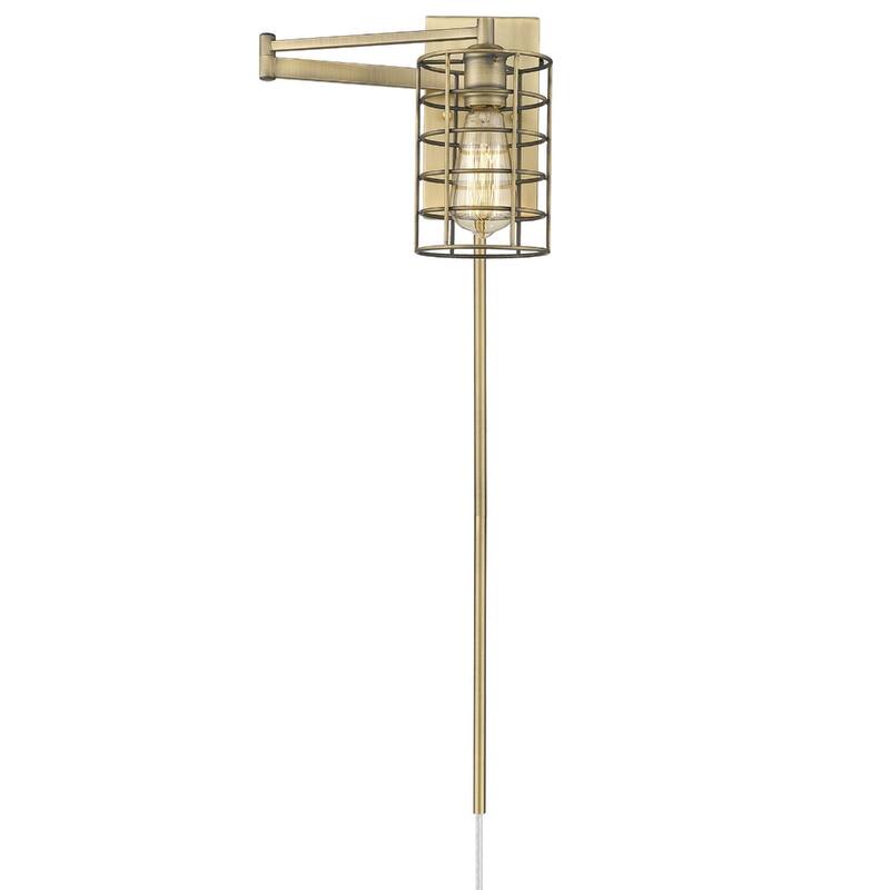 32"H Modern Plug-in Wall Sconce with LED Option and Dimmable Hanging Light Fixture Steel Frame - 32" H x 5" W x 20.75" D
