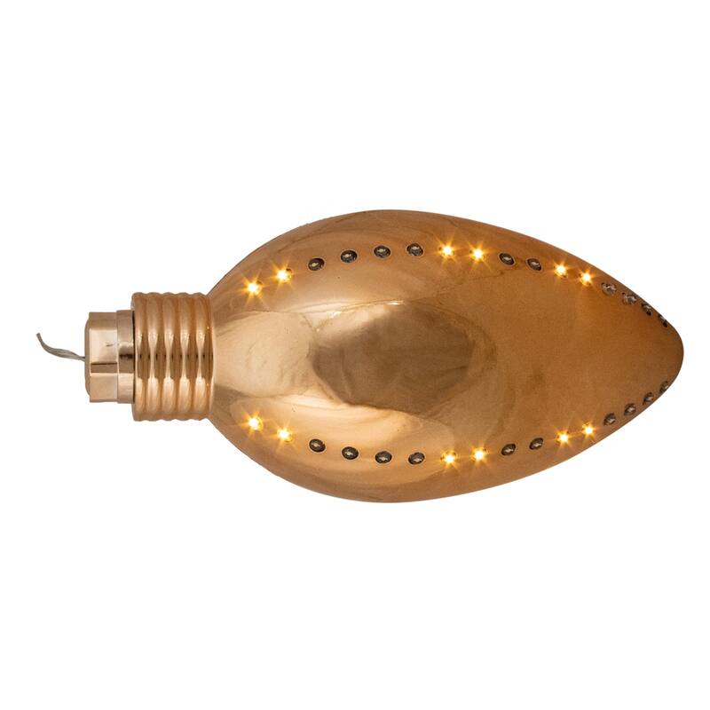 LED Lighted Multi-Function Commercial Christmas Ornament - Gold - 10" - Clear Lights