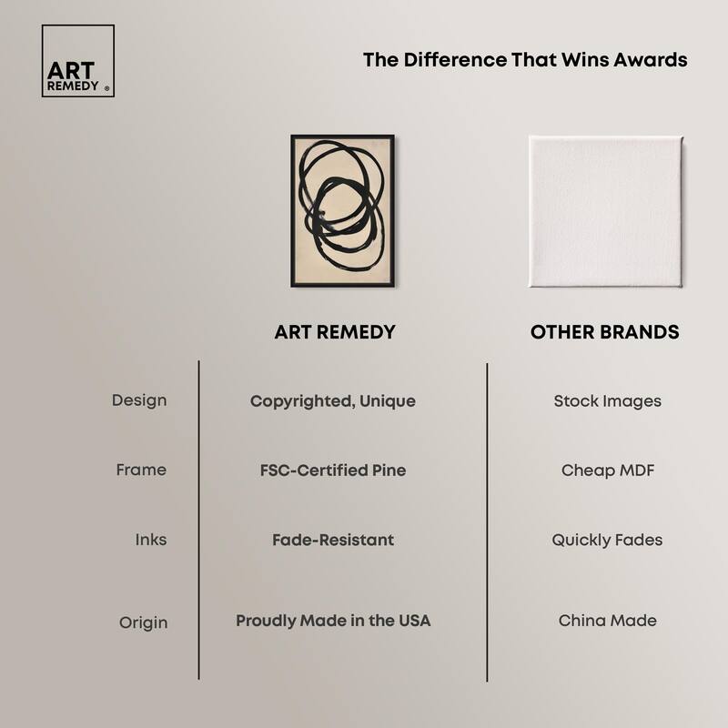 Beige Black II Canvas by Art Remedy