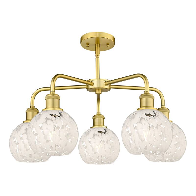 Innovations Lighting 516-5C-14-24-White Mouchette-Indoor Chandelier