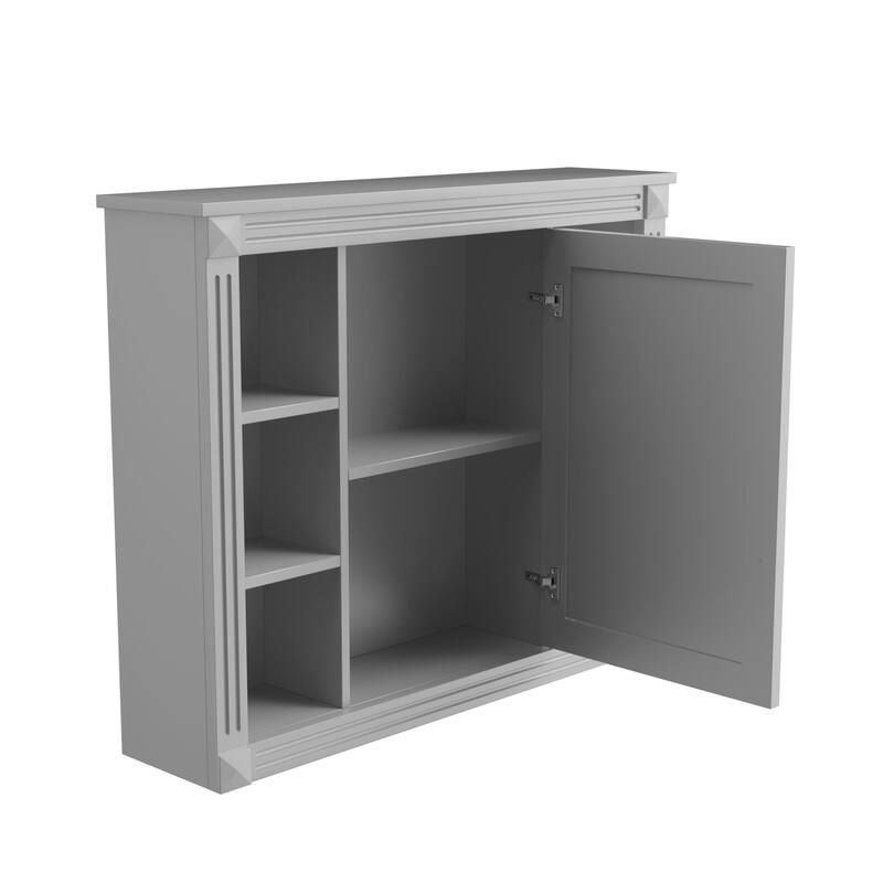 Roomfitters 36" Vanity with Sink and Mirror, Cabinet with 2 Doors and 2 Drawers, Royal Blue Modern Storage Set